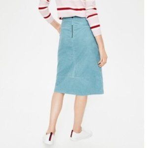 Boden Blue Corduroy Skirt with Cute back Zipper Size 6 R